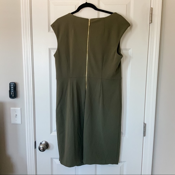 NWT Calvin Klein Olive Green Dress CD0C1W76 - 14 - Picture 3 of 4